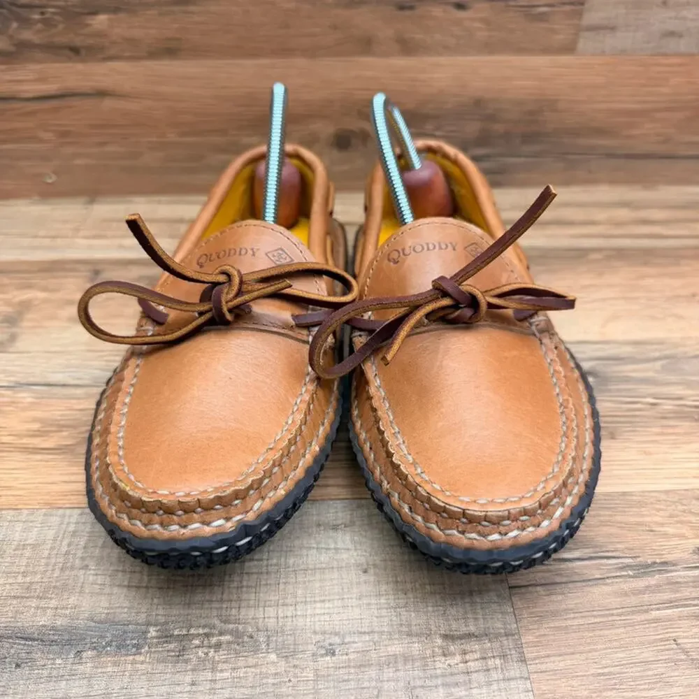 Quoddy Men's size 8 Grizzly Moc LE - Grizzly Peanut loafers shoes brown Leather